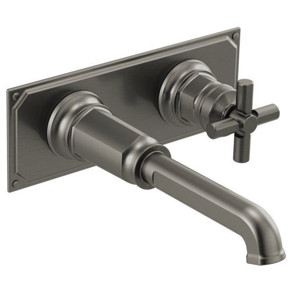 Invari®  Single-Handle Wall-Mount Lavatory Faucet - Less Handle 1.2 GPM, Luxe Steel, Cross
