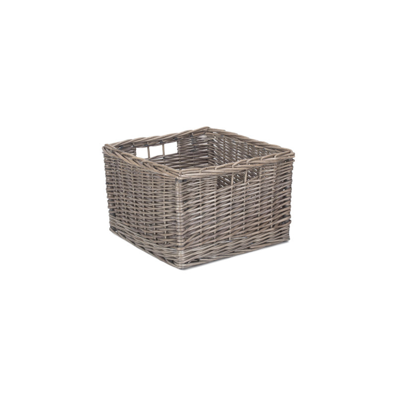 Wicker Square Storage Basket, 23cm H x 34cm W x 34cm D