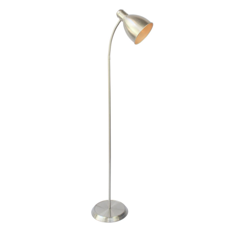 Oey 137cm Task Floor Lamp, Satin Nickel