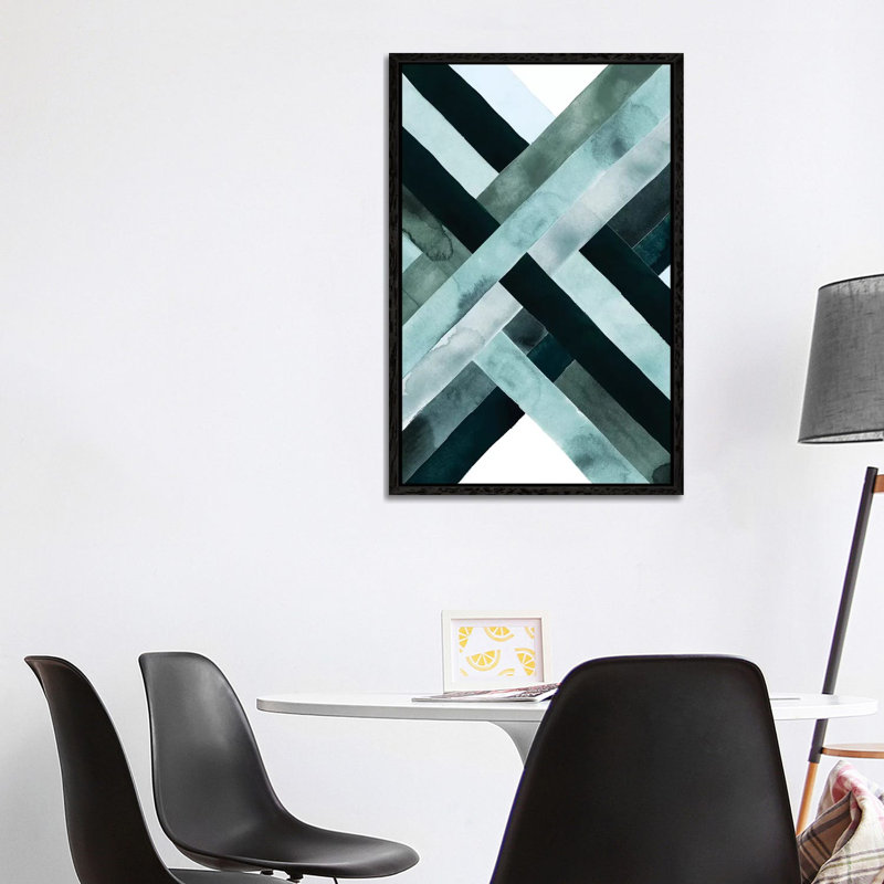 Watercolor Weave II 1 Piece Wall Art on Canvas, 101.6 cm H x 66.04 cm W, Black Floater Framed