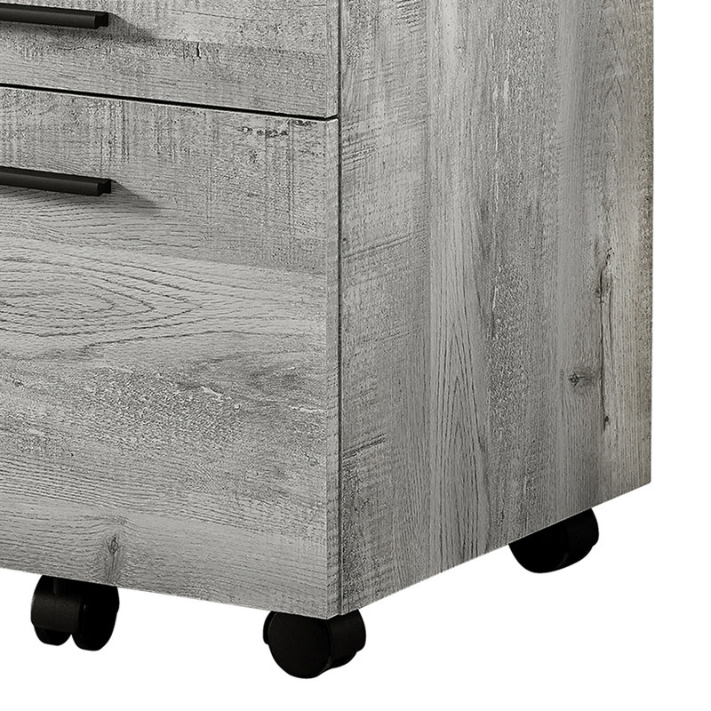 18.25'' Wide 3 -Drawer Mobile File Cabinet, Gray
