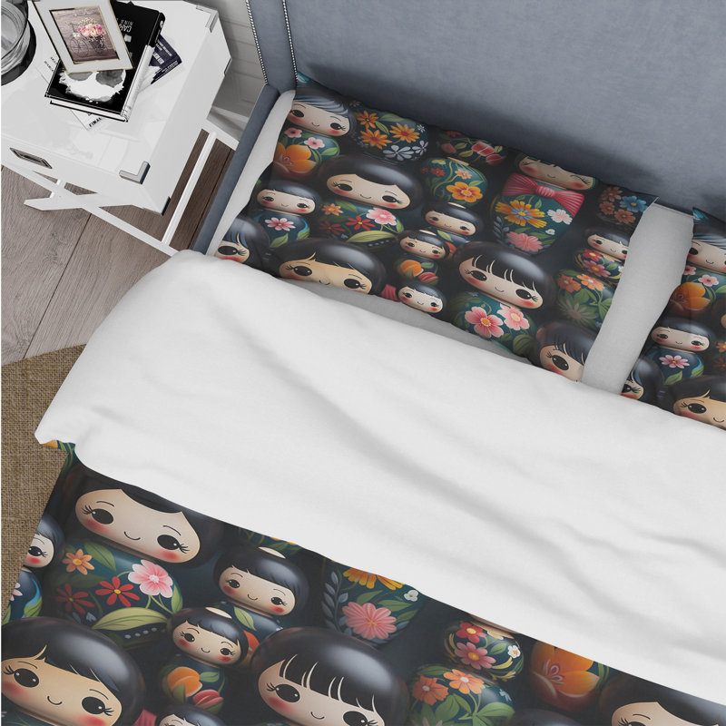 Ensemble de housse de couette Vibrant, Housse de couette pour grand lit et 2 taies décor