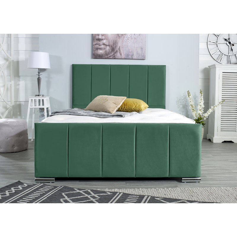 Rossing Upholstered Bed Frame, Super King - W 187.9 x L 218.4cm, Green