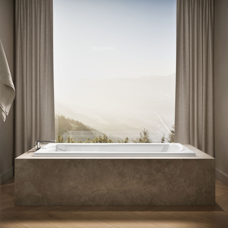 Mariposa 72" x 36" Drop in Soaking Bathtub, White