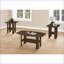 Ensemble de tables basses en noyer stratifié avec 2 tables de bout - salon transitionnel, peu encombrant et amp; Coffre-fort Kid-Pet