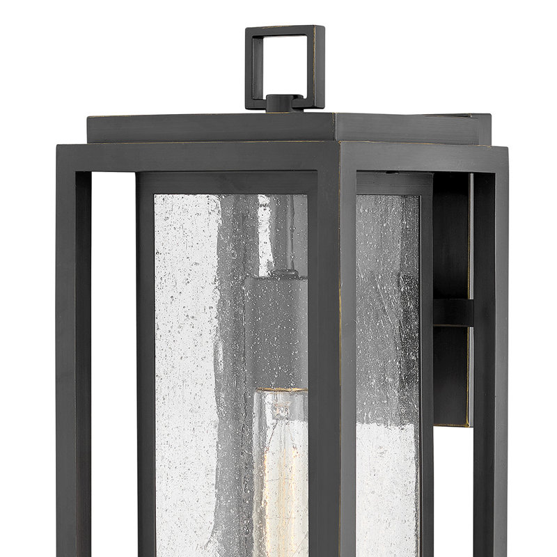 Gammett Outdoor Wall Mount Lantern with Anti-Fade Finish, 20" H x 7" W x 7" D, Satin Nickel
