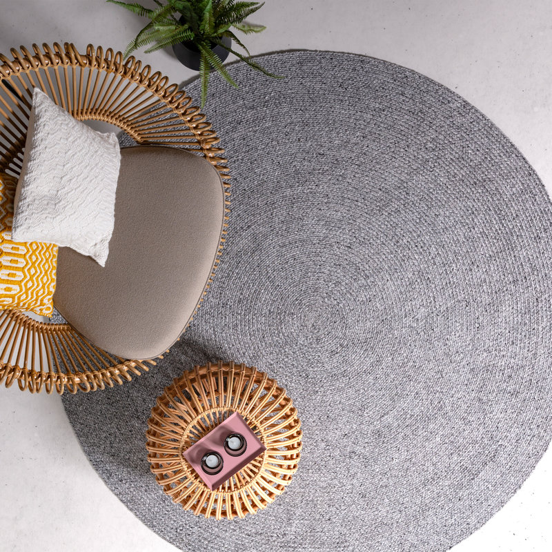 Round Alfresco Solid Colour Hand Woven 200cm X 200cm Indoor / Outdoor Area Rug