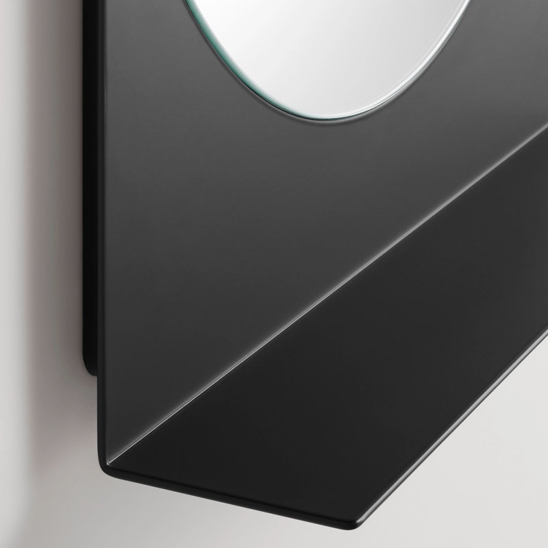 Glance Metal Wall Mirror with Shelves, Oblivion