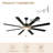 Synia 72" Black Modern Ceiling Fan with LED Light and Remote, 6 Speed Reversible Ceiling Fan-1289029464