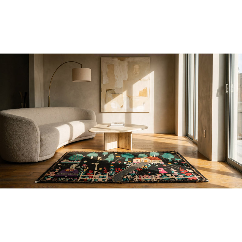 Antique Applique America Flat Weave Quilted Rug