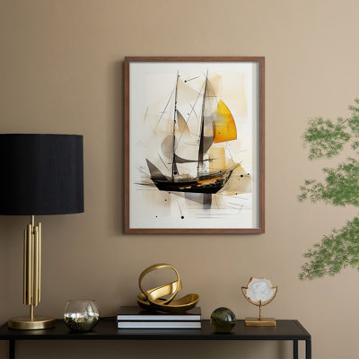 NAUTICAL Series CCCCLIIII - Impression encadrée de qualité supérieure - Prêt à être accroché - Aucun clou requis
