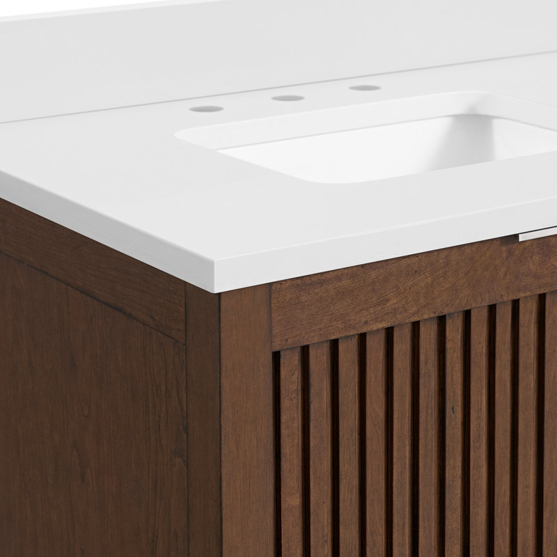 Through Lines 60" Double Bathroom Vanity, Brown