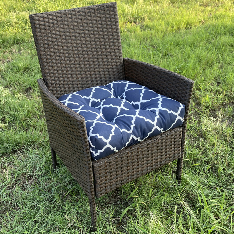 Coussin de siège d'extérieur Cloughmills, Mélange de polyester bleu marine
