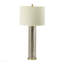 Lampe de table en verre doré 16 po x 16 po x 35 po avec abat-jour en tissu blanc