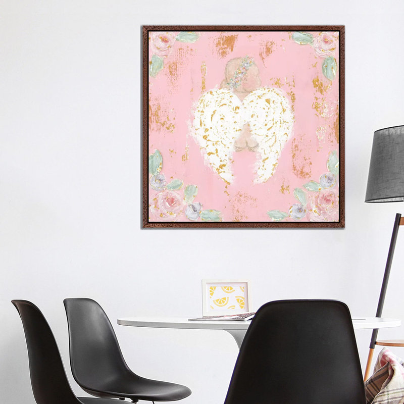 Avery Angel-Canvas, Classic Brown Wood Framed, 93.98 cm H x 93.98 cm W