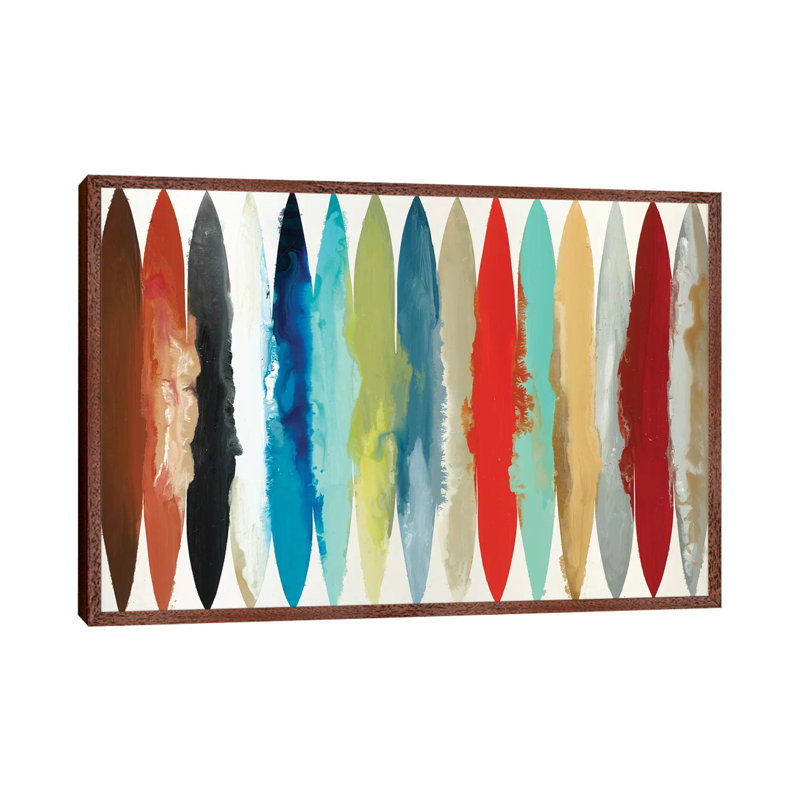 Flowing Motion I 1 Piece Painting on Canvas, 101.6 cm H x 66.04 cm W, Classic Brown Wood Framed