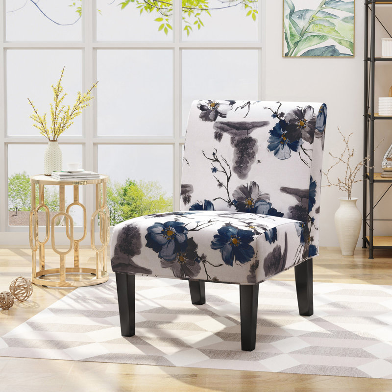 Chaise d'appoint moderne pour le salon, Blanc / bleu incorrect