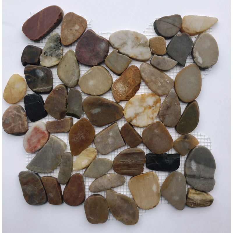Carreau de mosaïque en pierre naturelle l 12 po x 12 po River Rock