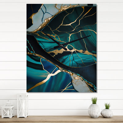 Abstract Geode I - Marble Abstract Modern Wall Clock