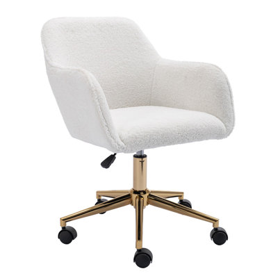 Modern swivel office chair - White