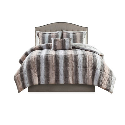 Soft Faux Fur Comforter Full/queen - Fabric End To Quilting Includes Comforter, 2 Shams, And Pillow Fold Neatly For Storage Bed Warm 100% 4pc With Decorative Cold Water Gentle Cycle