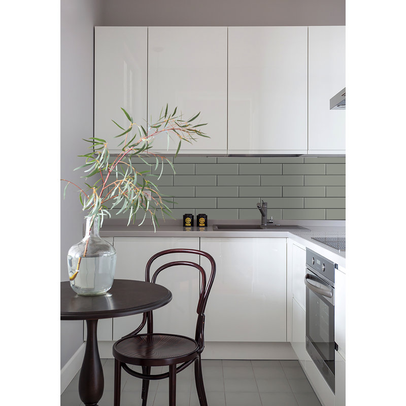Quality Value Series 3" x 12" Straight Edge Glass Subway Tile, Soft Gray