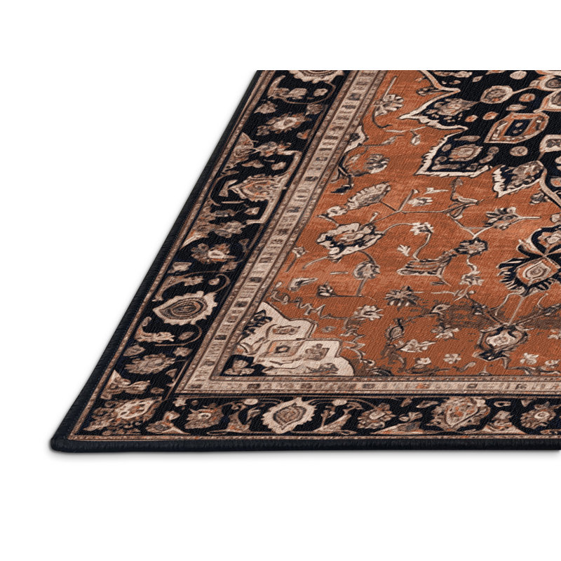 Tapis brun lavable à la machine, Rectangulaire 8 pi x 10 pi