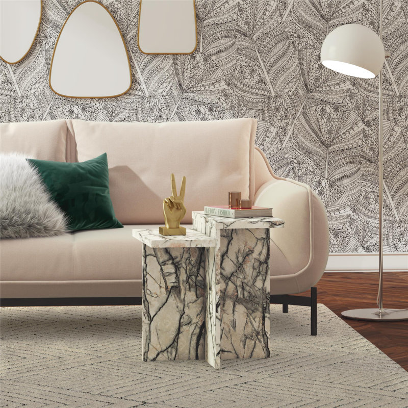 Brielle 27'' Onyx Faux Marble Accent Table