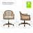 Ackeron Farmhouse 23.5"W Rattan Upholstered Office Task Chair with Solid Wood Arms and Base-1417006800