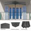 Half Umbrella Outdoor Patio Shade - 9 ft Patio Umbrella with Easy Crank - Small Canopy for Balcony, Table, or Deck by Pure Garden (Grey)-298329033