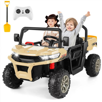 4 Wheels 24V All-Terrain Vehicles Battery Powered Kids Dump Truck Car Ride On Toy w/ Remote Control -  DreamDwell Home, US01+WAMM005151_GO1_US#ROO