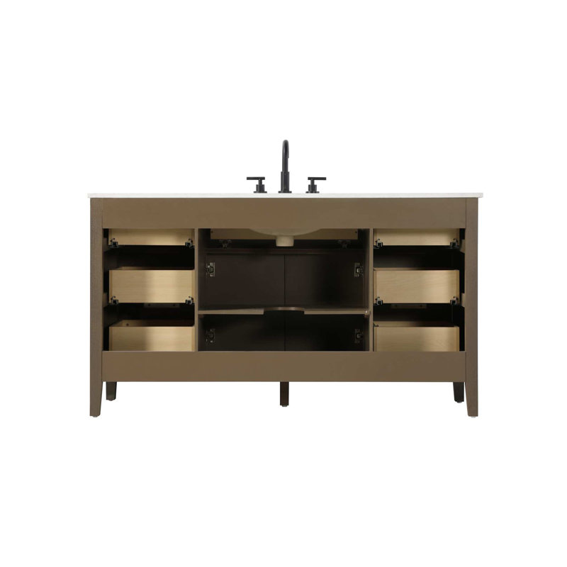 Meuble-lavabo simple 60 po en chêne chocolat, Chêne chocolat, 60"