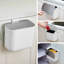 Petite poubelle suspendue avec couvercle en acier inoxydable, bac à compost sans odeur, poubelle peu encombrante pour armoire, sous évier, véhicule récréatif, salle de bain-121471396-121471393