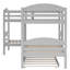 Lit simple superposé en forme de L avec lit gigogne, gris - Améliore la fonctionnalité de la chambre à coucher avec lit gigogne en bois de pin massif