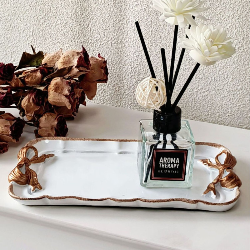 Vintage Decorative Tray Storage Tray , White