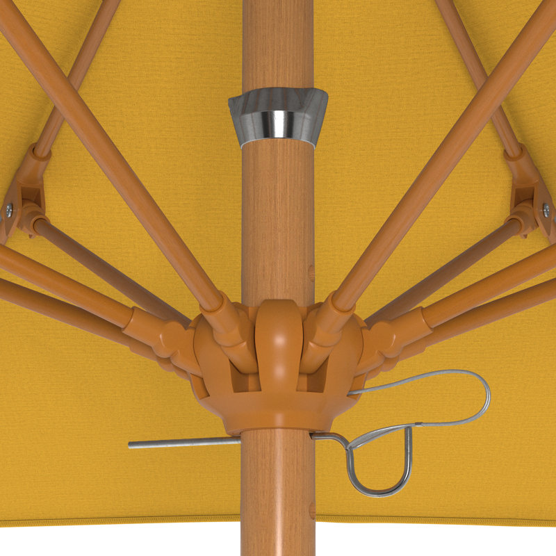 Parasol en bois de teck 7,5 pi, 96" H x 85" W x 85" D, Yellow