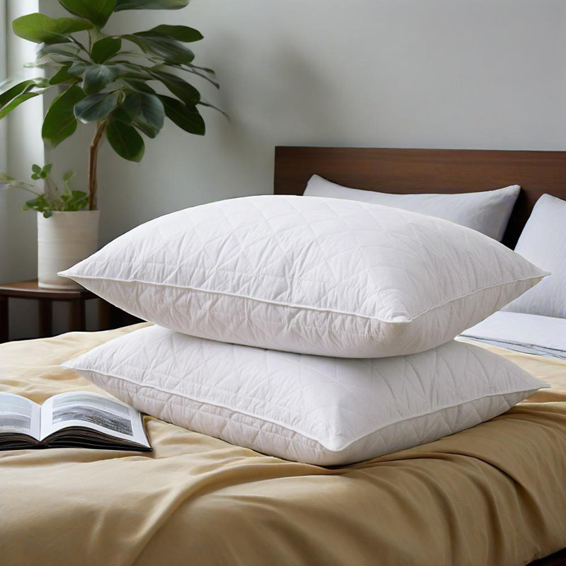  Premium Grey Goose Feather Pillows for Sleeping, Set of 2 - 100% Natural Breathable Cotton Cover - Medium Support for Back & Side Sleepers