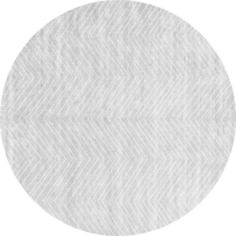 Tapis gris / blanc tissé à la machine Dannemora, Rond 7 pi