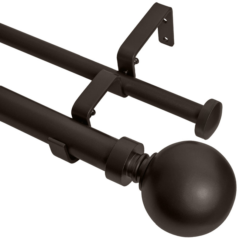 Tringle à rideaux double Eijah, Bronze frotté à l'huile, 48" - 84"