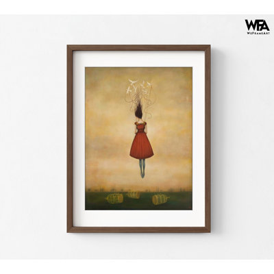Female Psychologist Office Waiting Room Decor Idea, Red Dress Girl Inspirational Poster Print, Therapist Gift Idea Wall Art