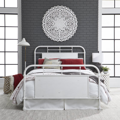 Grand lit en métal Vintage Series - blanc antique