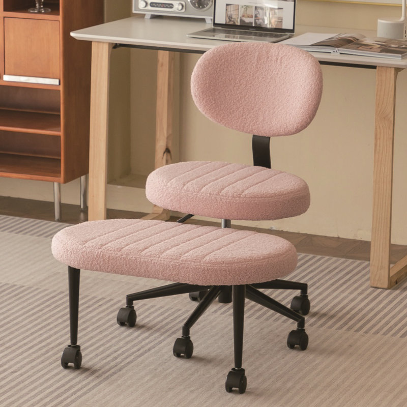 Chaise de bureau ergonomique pour adultes, chaise de bureau pivotante à pattes croisées multi-positions avec support de dossier et base roulante, parfaite pour la méditation