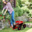 Siège de travail de jardin roulant avec roues, scooter de jardin avec siège pivotant à 360 degrés et poignée extensible et plateau à outils, tabouret de jardinage pour la plantation, rouge