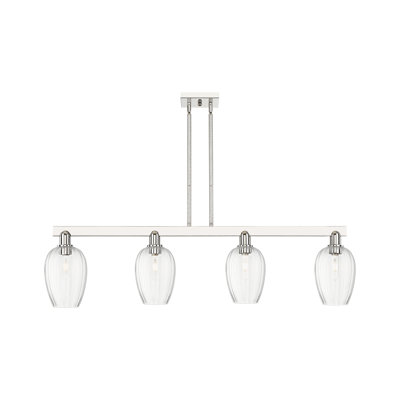 Hailsham - 4 Light Flute Shade Stem Hung Island Light