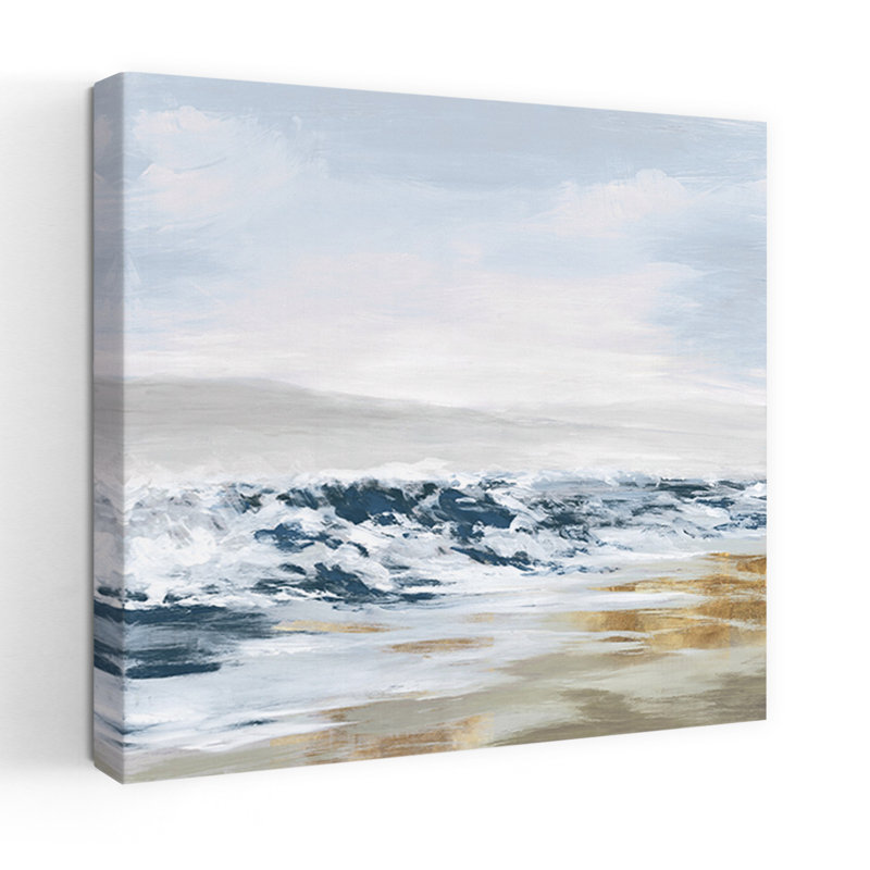 «Waves Crashing On A Tranquil Shore Coastal», art mural, H 36 po x l 36 po