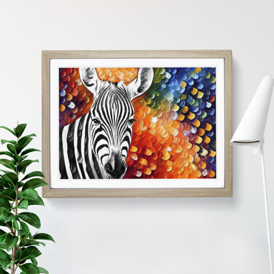 Zebra Abstract 1 Piece Single Picture Frame Painting