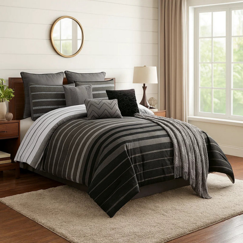 Ensemble d'édredon en polyester, Édredon pour très grand lit + 9 pièces supplém