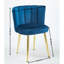 Ensemble de 2 chaises de salle à manger modernes en velours avec un design ergonomique et des pieds en fer doré-664064848