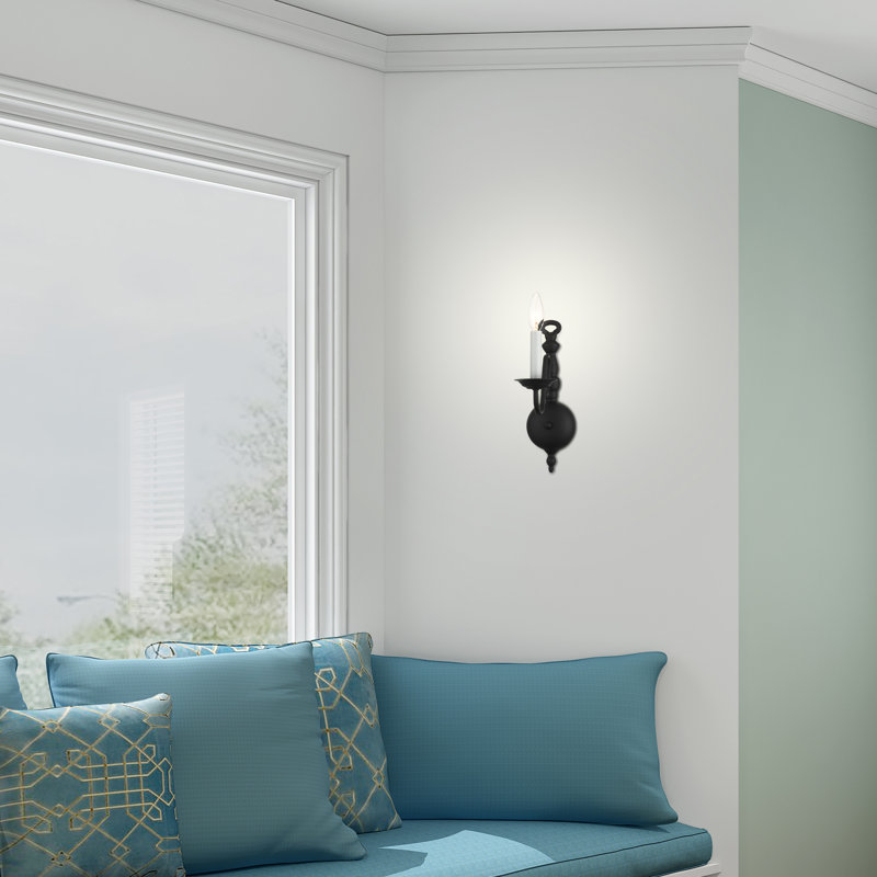 Benedetto Candle Wall Light, Black