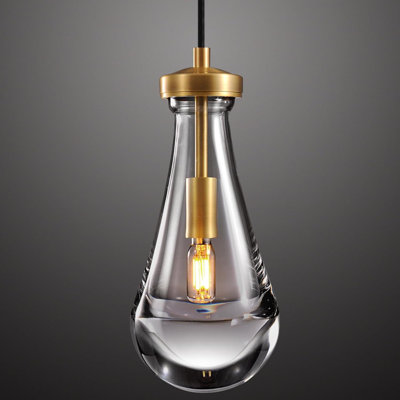 1 - Light Raindrop Kitchen Island Pendant Lights With Clear Glass
